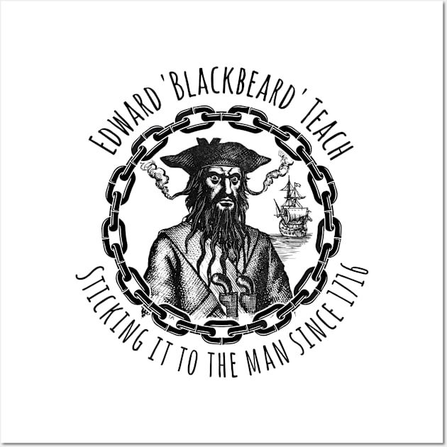 Blackbeard- Sticking It To The Man Since 1716 Wall Art by IceTees